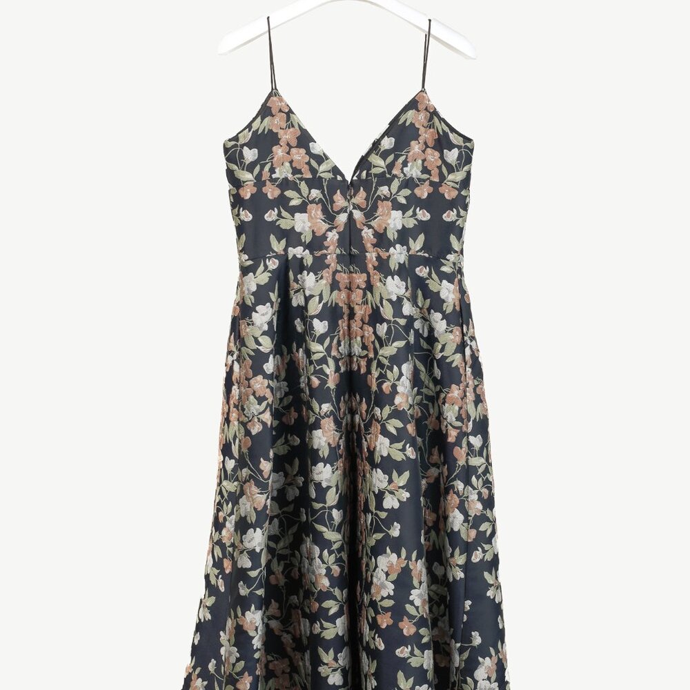 ML Monique Lhuillier Midnight Floral Jacquard Maxi Dress - Picture 3 of 11
